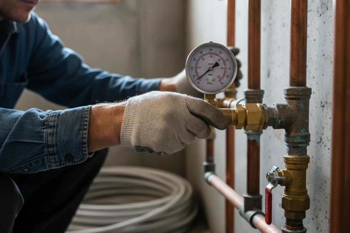 Pressure testing a repaired line during Water Line Repair in Jasper